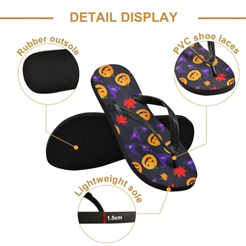 Burbuja Pumpkins Leaves Flip Flops for Women Men, Soft Thong Sandals Rubber Slippers for Pool Beach Essentials3