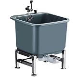 HCZKIUJY Lavabo di Servizio per mocio, lavabo autoportante per Interni/Esterni, lavabo di Servizio per Lavanderia, Secchio per mocio con Rubinetto per Ristorante e attività commer(#2-40cm(15.7in))
