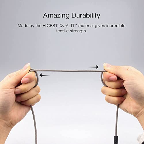 Image of Aux Audio Cable with Microphone and in-line Control, 3.5mm Male to Male Cable Headphone Cable Premium Nylon Auxiliary Cord for Headphones, PS4, Home /Car Stereos All Smartphone, Pack of 1