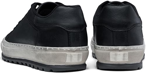 Image of Jousen Men's Shoes Leather Casual Dress Sneakers with Vintage-Distressed-Sole