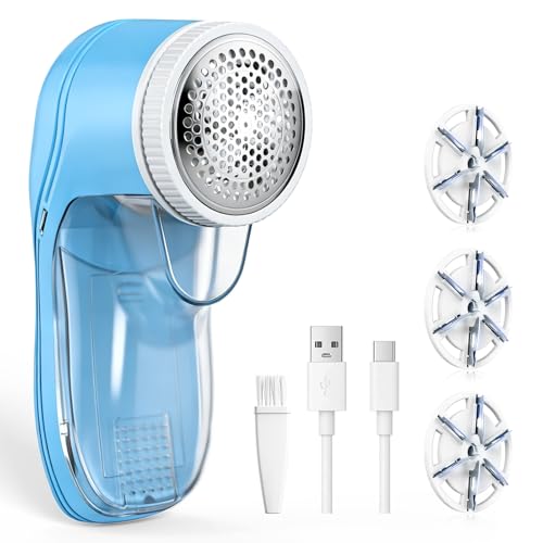 Rasoir Anti Bouloche Vetement, Rasoir Bouloche électrique avec 3 Lames et Câble USB, Portatif Rapide Rasoir Anti Peluche Vetement Appareil Anti Bouloche pour Vetement,...