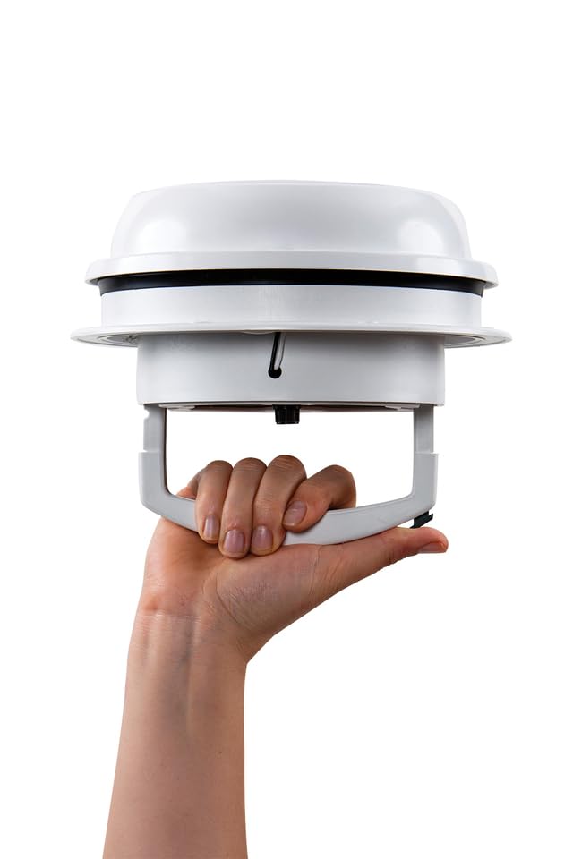 MAXXAIR Wentylator dachowy Maxxfan Dome Plus, 15 cm, z oświetleniem LED, biały, ręczny, do montażu na dachu lub na ścianie bocznej, do łazienki i pryszniców