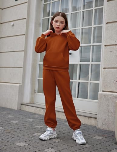 Image of Arshinet Girls 2 Piece Outfits Hoodie Sweatsuit Sets Oversized Sweatshirt and Baggy Fall Fashion Sweatpant with Pockets