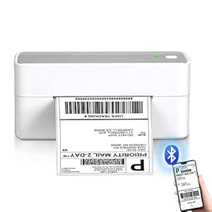Bluetooth Shipping Label Printer – Wireless Thermal Label Printer, 4×6 Label Printer for Shipping Packages Support…