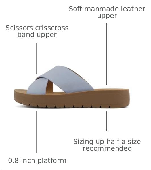 Image of Soda LUCY ~ Women Open Toe Flatform Platform Crisscross Band Upper Fashion Slide Sandals