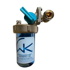 WK Dosatore di Polifosfati Ruotabile | Nuovo Antigoccia | Con By-Pass a Rubinetto e Pastiglia Inclusa,