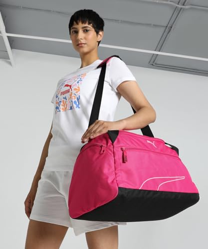 Image of Puma Unisex-Adult Fundamentals Polyester Carry On Luggage Sports Bag S, Garnet Rose-Fast Pink (9140103),24 Cm