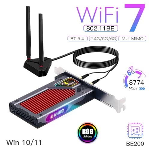 FENVi WiFi 7 PCIe Card for Desktop, 9.3Gbps Tri-Band Adapter with Bluetooth 5.4, 6GHz Band for Gaming & Streaming, Compatible with Windows 10/11 64bit(Not Compatible with AMD Motherboard) by F FENVI - Image 2