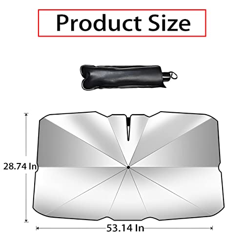 Auceli Car Windshield Sun Shade Umbrella, Foldable Car Sun Heat Protection Uv Rays Blocker Cover With 360° Rotation Bendable Handle, Universal Auto Interior Car Accessories To Keep Your Vehicle Cool #TOP1