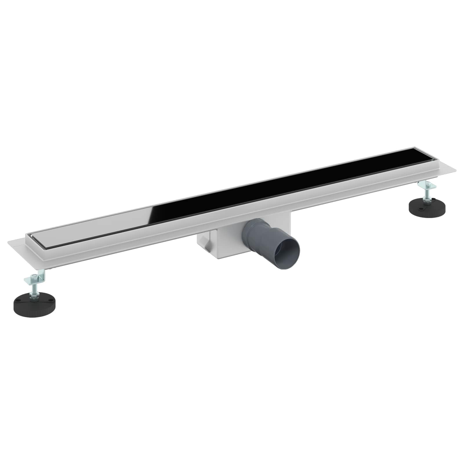 Desagüe de ducha de 70 cm con cubierta de cristal negro, canaleta de ducha de acero inoxidable 304 para duchas con diseño moderno