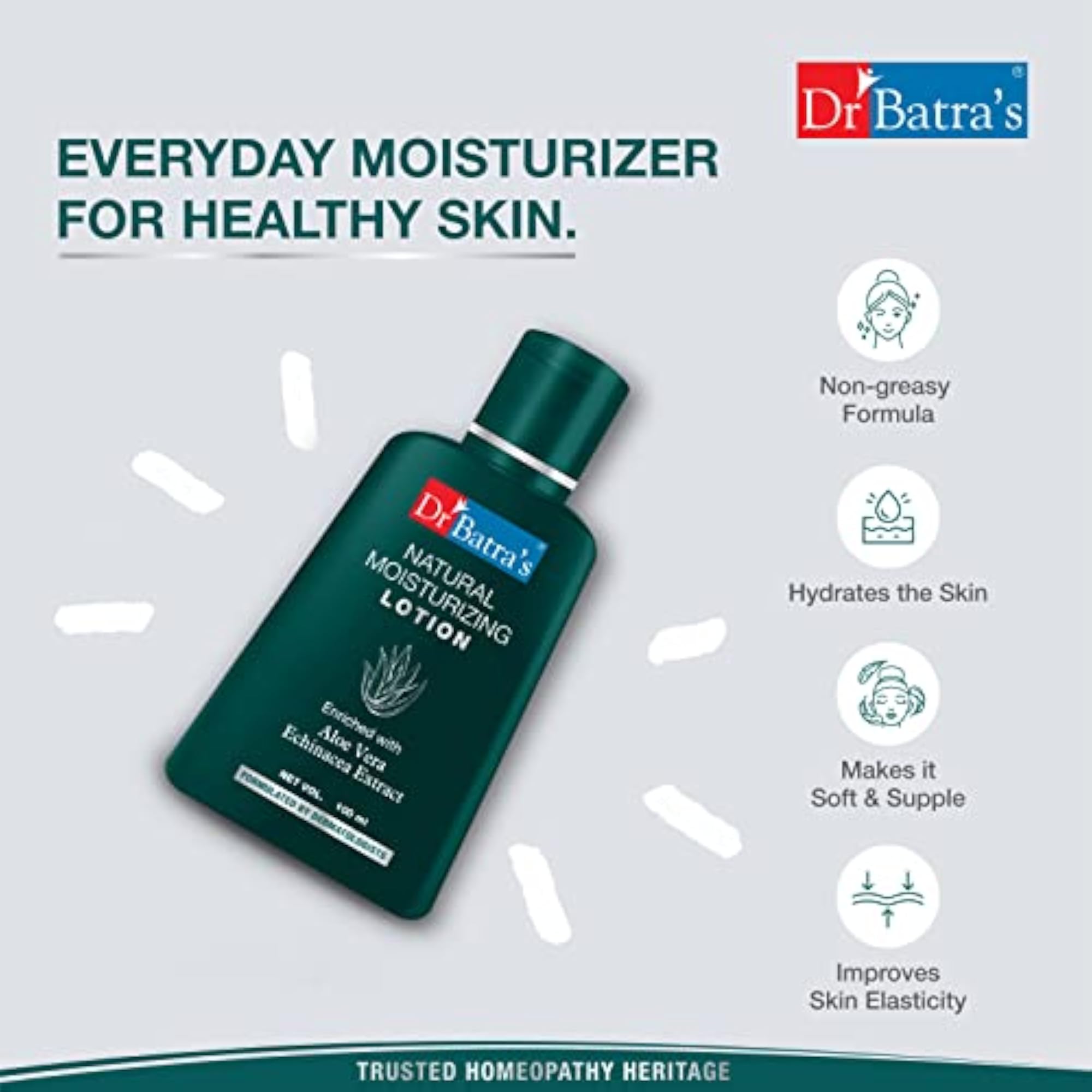 Batra's Natural Moisturizing Lotion with Echinacea & Aloe Vera