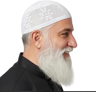 ZOAS Islamic Muslim Cap For Men's made by Hand With Thread Full Strechable In 100% Cotton Cloth With Star Design (FREE SIZE)