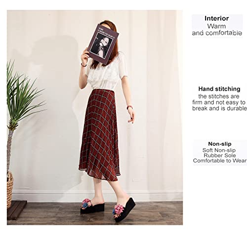Women's Bohemian Flower Platform Wedge Sandals,Summer Comfortable Non-Slip Thick-Soled Beach Sandals,Trendy Flat Sandals With Flowers.2