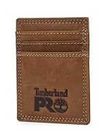 Timberland PRO Men's Leather Front Pocket Wallet with Money Clip Accessory, Wheat, One size
