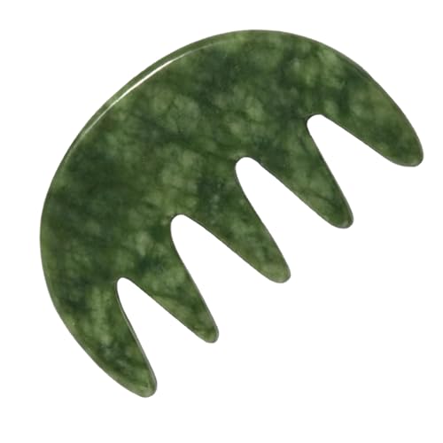 Image of Xiciki Jade Comb Gua Sha Massager, Natural Jade Massage Comb Scraping Tool, Wide Teeth Head Scalp Massager Anti Aging Face Body Relaxation for Scalp, Face, Arm, Foot