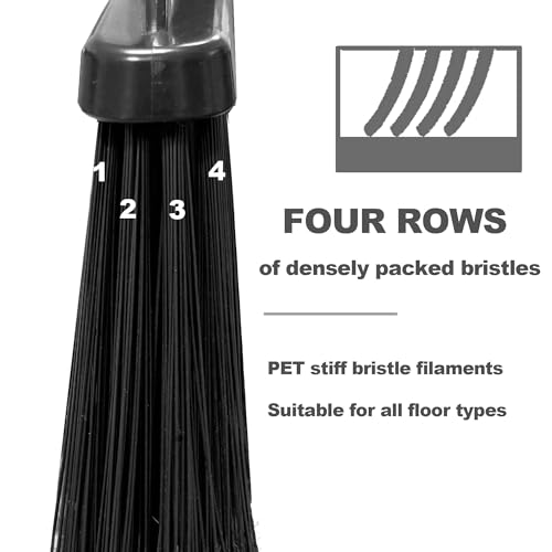 Xifando Four-Section Rod Long-Handled Broom,Heavy-Duty Broom, Angle Broom for Outdoor/Indoor（Black） by Xifando - Image 5