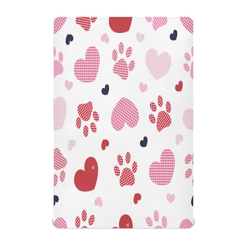 Ttgoth Sábana Bajera Ajustable para Cuna para niños y niñas, sábana de Punto Jersey para Cuna para el día de San Valentín, sábana para Cuna estándar y colchón de Cama Infantil, acogedora, Suave y