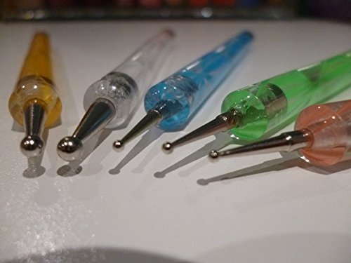 Lifestyle-You™ 5 Pcs Nail Art Dotting Marbleizing Tool Pen for Nail Decoration Stamping Etc 2