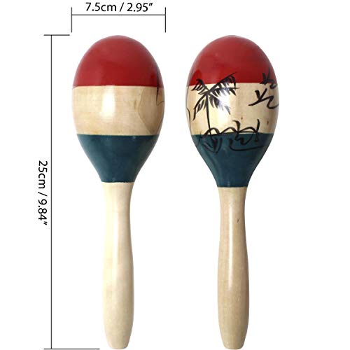 iGadgitz-Xtra-U7130-Pair-of-Adult-Full-Size-Painted-Elm-Wood-Maracas-Wood-Colour-Green-Red-and-Black-Motif