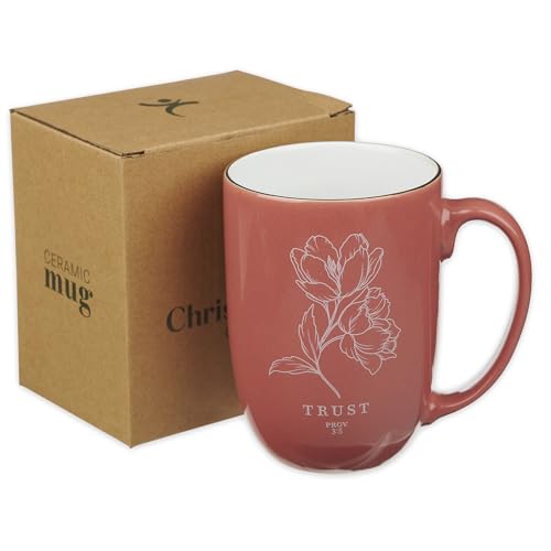 Image of Christian Art Gifts Large Ceramic Coffee Mug for Women: Proverbs 3:5