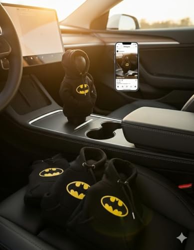 Image of MOONSHINE Car Gear Shift Hoodie | Car Shifter Funny Sweater Superhero Theme Hoodie for Gearshift | Car Shifter Protector Decoration Accessories (Black) (GEAR4)