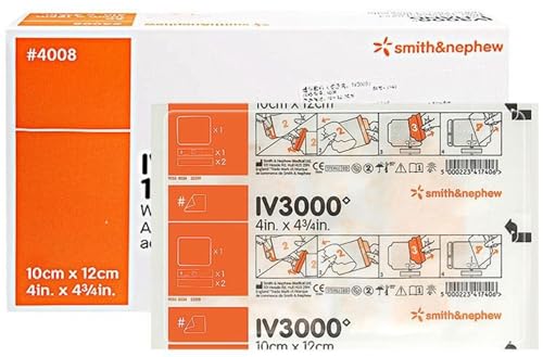 Apósito Estéril Transparente, IV3000 Parche De Venoso PICC A Prueba De Agua,Cinta Médica para Vendaje De Heridas,Parches para La Piel,Vendaje De Fijación Elástica,10X12cm 5 Pieces