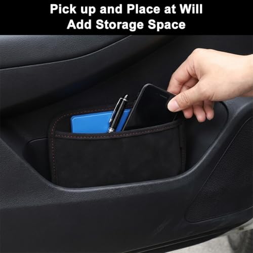 Image of STHIRA Car Storage Pouch Organizer Pouch Accessories Suede Storage Pouch Seat Gap Console Organizer Pouch Backseat Pocket, 20.5x13.5cm