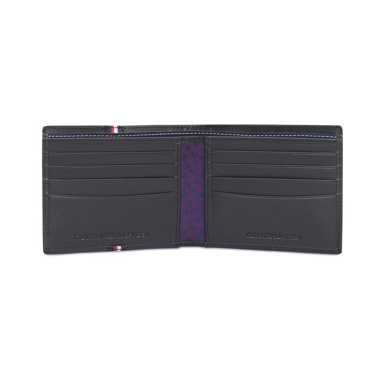 Image of Tommy Hilfiger Men's Leather Wallet Zadar | 8 Card Slots | Slimfold | Black
