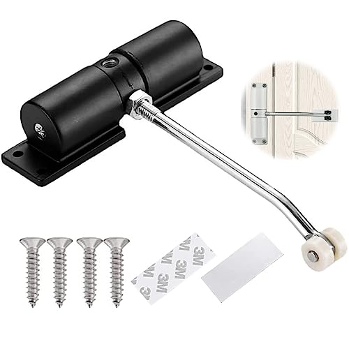 Automatic Door Closer, Zinc Alloy Safety Spring Door Closer Adjustable 30 kg Closing Door Hinge...