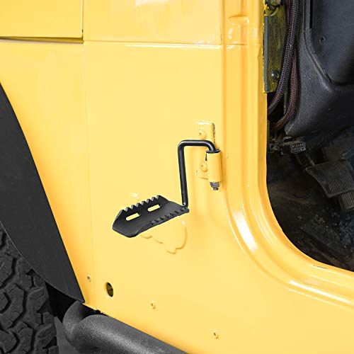 Hooke Road Wrangler Foot Pegs, Door Hinge Foot Rest Compatible With Jeep Tj Wrangler 97-06 #TOP2