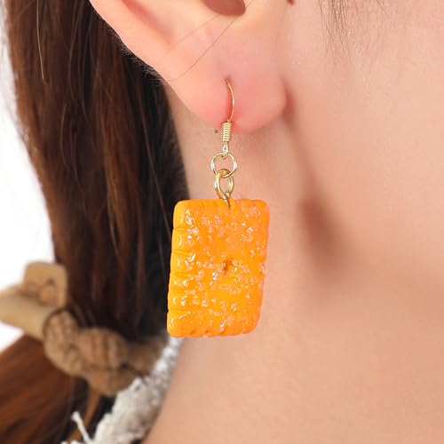 Cheese Cracker Earrings – Fun, Snack-Inspired Fashion Earrings2