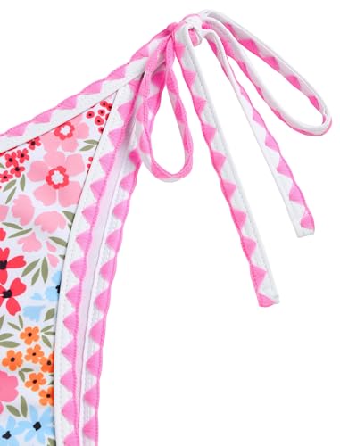 Image of ZAFUL Women's Tie Back Padded High Cut Bralette Bikini Set Two Piece Swimsuit