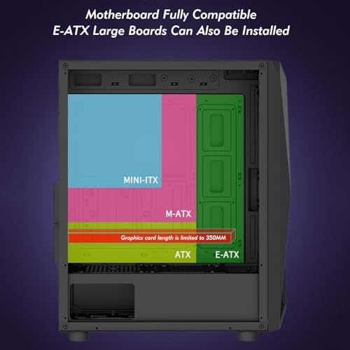 Gabinete de computadora XLTFUC Mid-Tower M-ATX/ITX con panel lateral de vidrio templado y soporte vertical para GPU, compatible con refrigeración líquida (Negro) miniatura 4