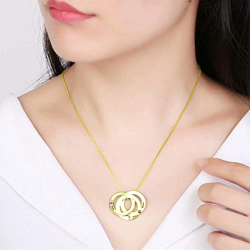 Collana con Anello Russo con Incisione 3/4 Nomi e