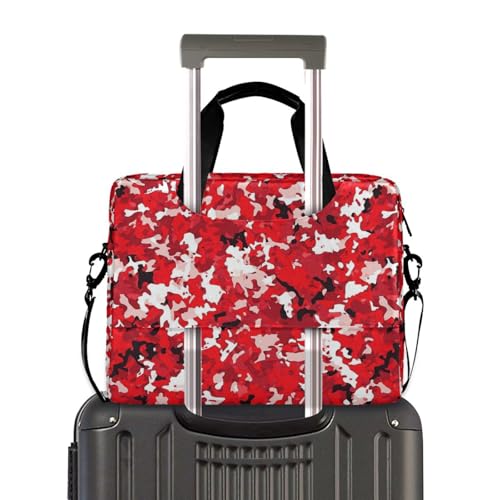 Maletín para portátil 15.6 pulg camuflaje rojo con correa miniatura 3