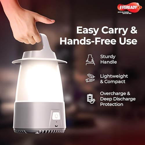 Image of Eveready Omniglow HL80, Rechargeable Emergency Lantern, 25W, Detachable Hook, Sturdy Handle, USB Type-B Charging, 360 Emergency Light, 6 Months Warranty, Pack of 1