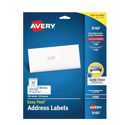 Étiquettes d'adresse Ave8160 faciles à décoller pour vos envois