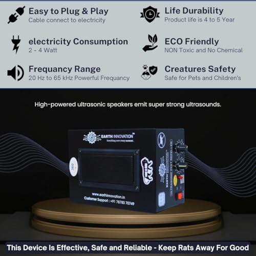 Advanced Ultrasonic Shield Pest Repeller/Electronic Pest Control Device for Shop, Office, Electric Panels, Super Market, Cold Storage, Restorent, Car Parking Etc. (2000SQ Feet) 1 Year Warrenty.