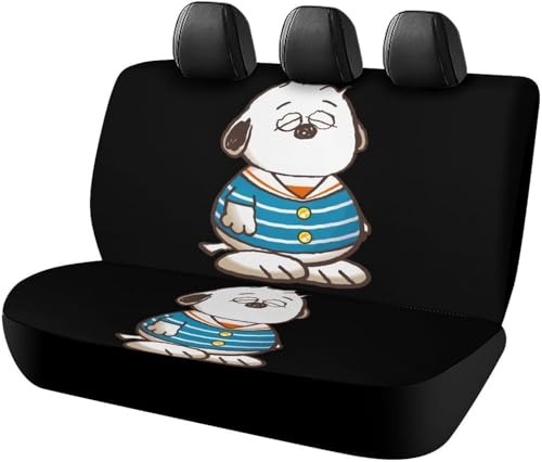 オラフ スヌーピー (2) アニメ カーシートカバー 車シートカバー 後部座席用 シート保護 おしゃれ カー用品 軽/普通車 汎用 後席クッションカバー キャラクター 四季通用