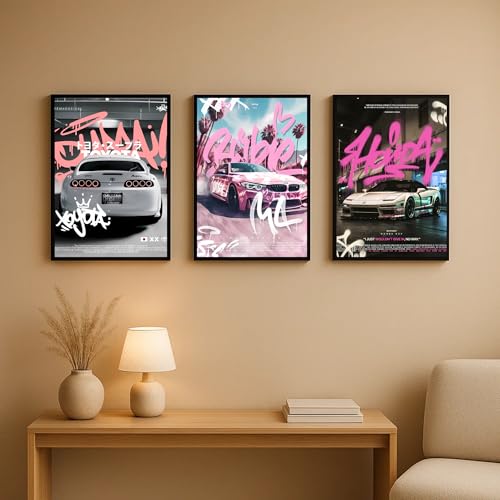 Image of Aniculture JDM Car Poster Bundle - Supra, BMW & Honda NSX A3 HD Wall Art, Vibrant Colors, 300 GSM Thick Cardstock | Modern Room, Bedroom & Office Decor