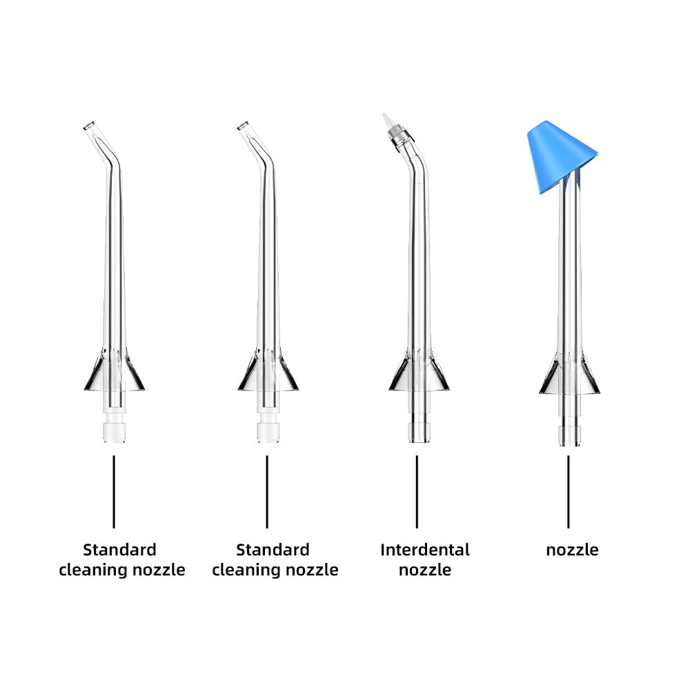 Irrigador bucal inalámbrico, irrigador oral portátil recargable con 5 modos, limpiador de dientes impermeable IPX7 con 4 boquillas para viajes y uso doméstico