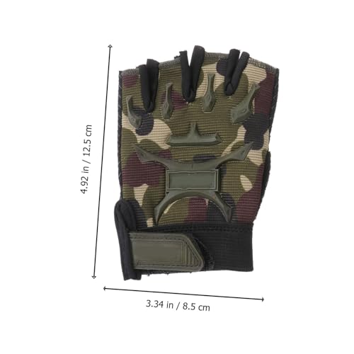LIOOBO 1 Paar Camouflage Kids Sports Halbfingerhandschuhe Fahrradhandschuhe für den Außenbereich