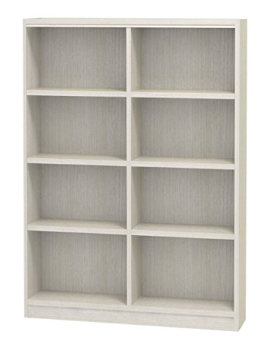 白井産業 【タナリオ オーダーメイド タイプ】 木製 本棚 ラック 高さ120 幅84 奥行19cm ホワイト オーク 強化棚 棚板6枚 (TNL-EM12084ASTF2WH)