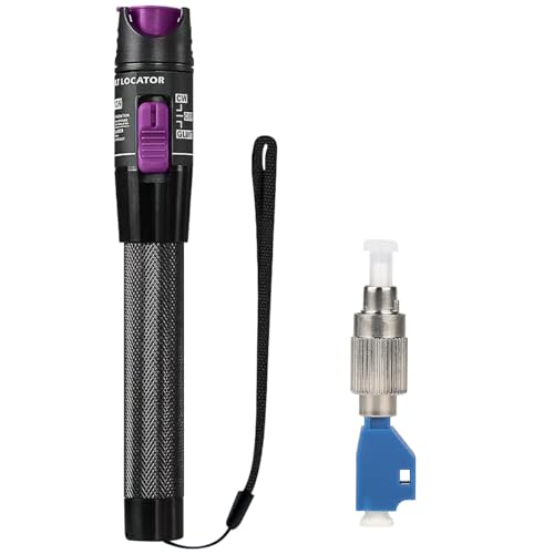 Qilnyeh Localizador visual de fallas de 30MW, probador de cable de fibra óptica de 30KM con adaptador FC macho a LC hembra, adecuado para conector universal FC/SC/ST/LC de 2,5 mm