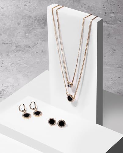 DKNY Gold-Tone Stone & Crystal Layered Pendant Necklace - Sparkling Gold Necklace - Beautiful Women's Jewelry - 16" with 3" Extender3