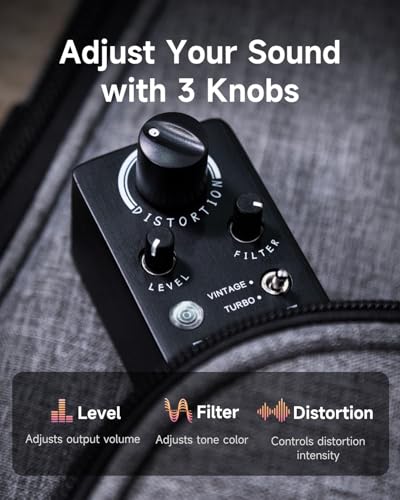 Image of FLAMMA FC19 Distortion Pedal Electric Guitar Effects Pedal with Warm Vintage Tone True Bypass