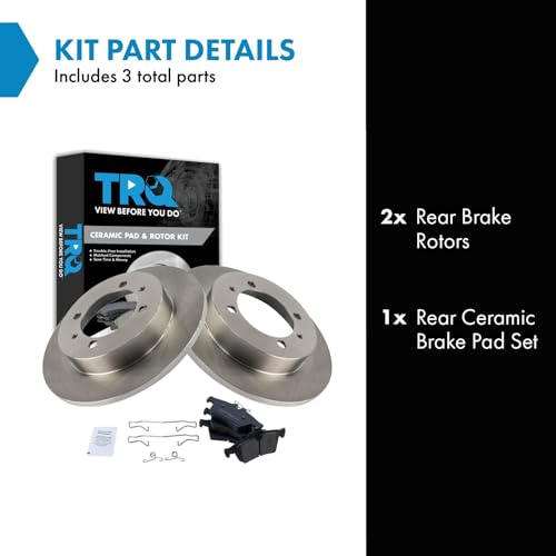 Image of TRQ Rear Brake Pad and Rotor Set Ceramic Compatible with 2004 Volvo S40
