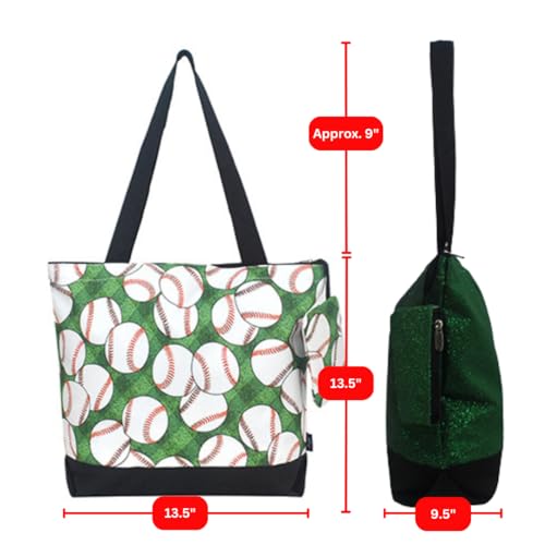 Image of NGIL Medium Top Zipper Closure Canvas Tote Bag with Attached Matching Coin Purse For Moms and Nurses