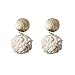 Xi-Link S925 Silver Silver Simple New Pendientes De Peluche Pendientes De Oblea De Metal (Color : Ear Studs)
