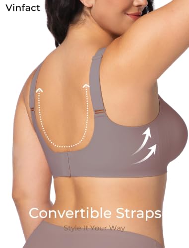 Image of Vinfact Womens V Lace Wireless Seamless Bras No Underwire Comfort Push Up Bra Supportive Full Coverage Bralettes T Shirt Bra